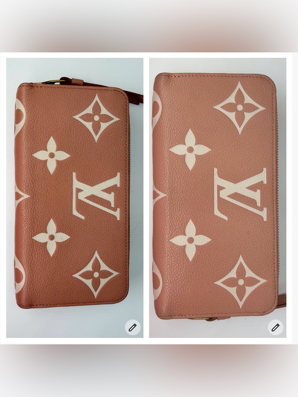 Louis Vuitton Bi Color Pink/White Monogram Zippy Wallet Full Set w/Entrupy COA - Picture 2 of 13